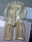 Latex Round Neck Catsuit/bodysuit with 3D Molded Bust, Back and Crotch Zippers