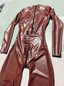 Latex Bodysuit Featuring A 3D Contoured Bust Design, Includes Socks, with Zippers At The Back and Crotch.
