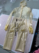 Men's Transparent Latex Full-coverage Tight-fitting Bodysuit with Condom