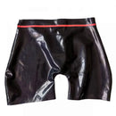 Men's Latex Boxers Shorts with Trims Ring Hole Rubber Lingerie