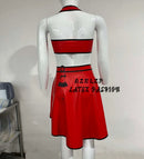 Women's Latex Skirt, Bra Top, Halter Top Set