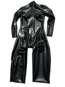 Latex Catsuit Rubber Bodysuit 3D Breast with Back Crotch Zipper