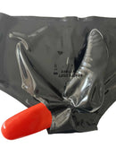 Men's Latex Briefs Rubber Shorts with Condom and Anal Sleeve
