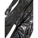 Men's Black Full Cover Latex Catsuit Fetish Bodysuits Attach Gas Mask with Zipper