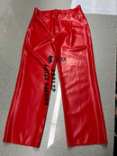 Unisex Fashion Latex Straight Pants Rubber Night Club Dance Pants Trousers
