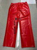 Unisex Fashion Latex Straight Pants Rubber Night Club Dance Pants Trousers