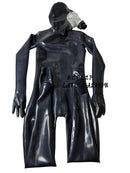 Latex Full Coverage Bodysuit with Back Crotch Zipper with Gas Mask 1.0mm