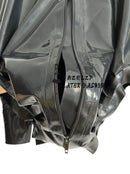 Black Latex Swimsuit, Rubber Sportswear with Back Zipper