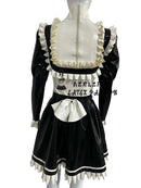 Sexy Latex Maiden Kleid Dress Skirt Rubber Ganzanzug Ruffle Suit