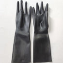 Black Natural Latex Rubber Short Gloves