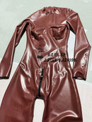Latex Bodysuit Featuring A 3D Contoured Bust Design, Includes Socks, with Zippers At The Back and Crotch.