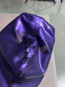 Metallic Purple Latex Hood / Rubber Mask with Micro-Perforations At The Eyes and Mouth