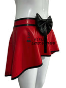 Sexy Latex Skirts with Irregular Shape Bows Trims
