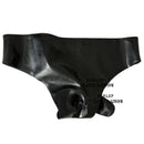 Men'S Latex Panties Briefs With Front And Back Penis Sleeve Condoms