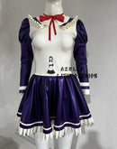 Metallic Purple and White Latex Dress with 3D Bust Detailing and Bow Tie Closure
