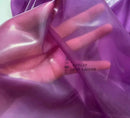 Transparent Purple Latex Dress See-Through Long Sleeves Customized