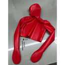 Red 1.0mm Thick Latex Top with Hood, Gloves, and Lockable Zipper