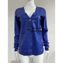 Unisex Latex Long-sleeved Cardigan, Slim-fit Casual Rubber Cardigan Shirt