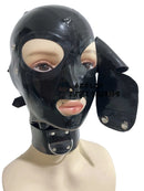 Latex Hood/rubber Head Mask with Eyeholes and Back Zipper