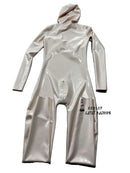 Face-Entry Latex Bodysuit / Rubber Catsuit — 3D Bust & Crotch Zippers