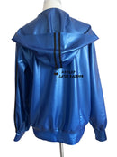 Latex Sports Suit Long Sleeve Cardigan Rubber Uniform Hoodie Top