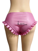 Women's Latex Rubber Ruffle Panties with Front Zipper