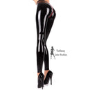 Women's Latex Leggings 3D Hips Cut Crotch Zip