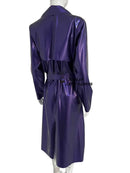 Plus Size Unisex Fashion Latex Trench Coats Slim Long Sleeve Belted Coat Rubber Windbreaker Overcoat