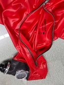 Latex Top with Gas Mask and Gloves — Back Zipper