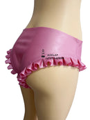 Women's Latex Rubber Ruffle Panties with Front Zipper