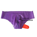 Sexy Men Latex Briefs Penis With Zipper Fetish Rubber Underwear Condom