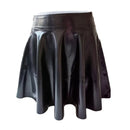 Fetish Black Latex Mini Skirt Rubber Pleated Skirt