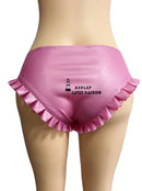 Women's Latex Rubber Ruffle Panties with Front Zipper