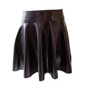 Fetish Black Latex Mini Skirt Rubber Pleated Skirt
