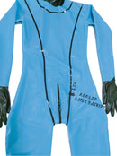 Light Blue Latex Bodysuit Rubber Full-Body Catsuit With Hood Gloves socks