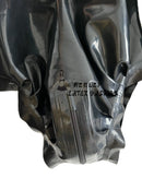Black Latex Swimsuit, Rubber Sportswear with Back Zipper