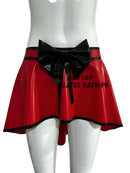 Sexy Latex Skirts with Irregular Shape Bows Trims