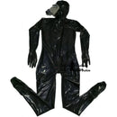 Men's Black Full Cover Latex Catsuit Fetish Bodysuits Attach Gas Mask with Zipper
