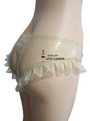 Women's Latex Rubber Ruffle Panties with Front Zipper