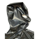 Black Latex Catsuit Rubber Coverall Zentai Bodysuit with Hood Gloves Toe Socks
