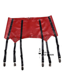 Women Latex Garters High Waist Suspenders Skirts with Garter Belt Nightwear Stage Performance Costume