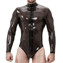 Men's One-piece Latex Tights Triangular Swimsuit Rubber Jumpsuit