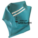 Women's Lake Blue Rubber Briefs with White Stripes on The Sides Latex Sports Shorts