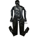 Black Latex Catsuit Rubber Coverall Zentai Bodysuit with Hood Gloves Toe Socks