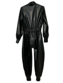 Unisex Black Latex Catsuit Rubber Jumpsuit