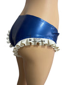 Women's Latex Rubber Ruffle Panties with Front Zipper