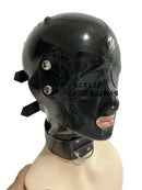 Latex Hood/rubber Head Mask with Eyeholes and Back Zipper