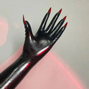 Black latex manicure gloves
