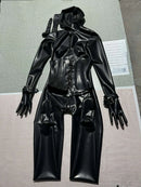 Unisex Full-coverage Latex/rubber Catsuit/bodysuit with Corset Gloves Socks