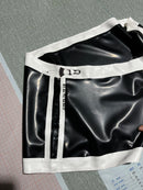 Black Women's Latex Panties with White Trim